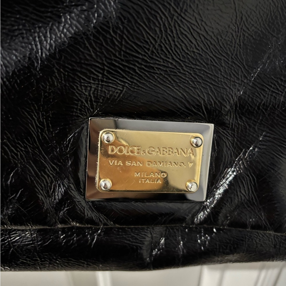 Dolce & Gabbana Black Patent Leather Top Handle Bag - Picture 5 of 16